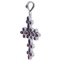 GARNET NATURAL GEMSTONE 925 STERLING SOLID SILVER MULTIPLE SHAPE CABOCHON STONE HANDMADE PENDANT