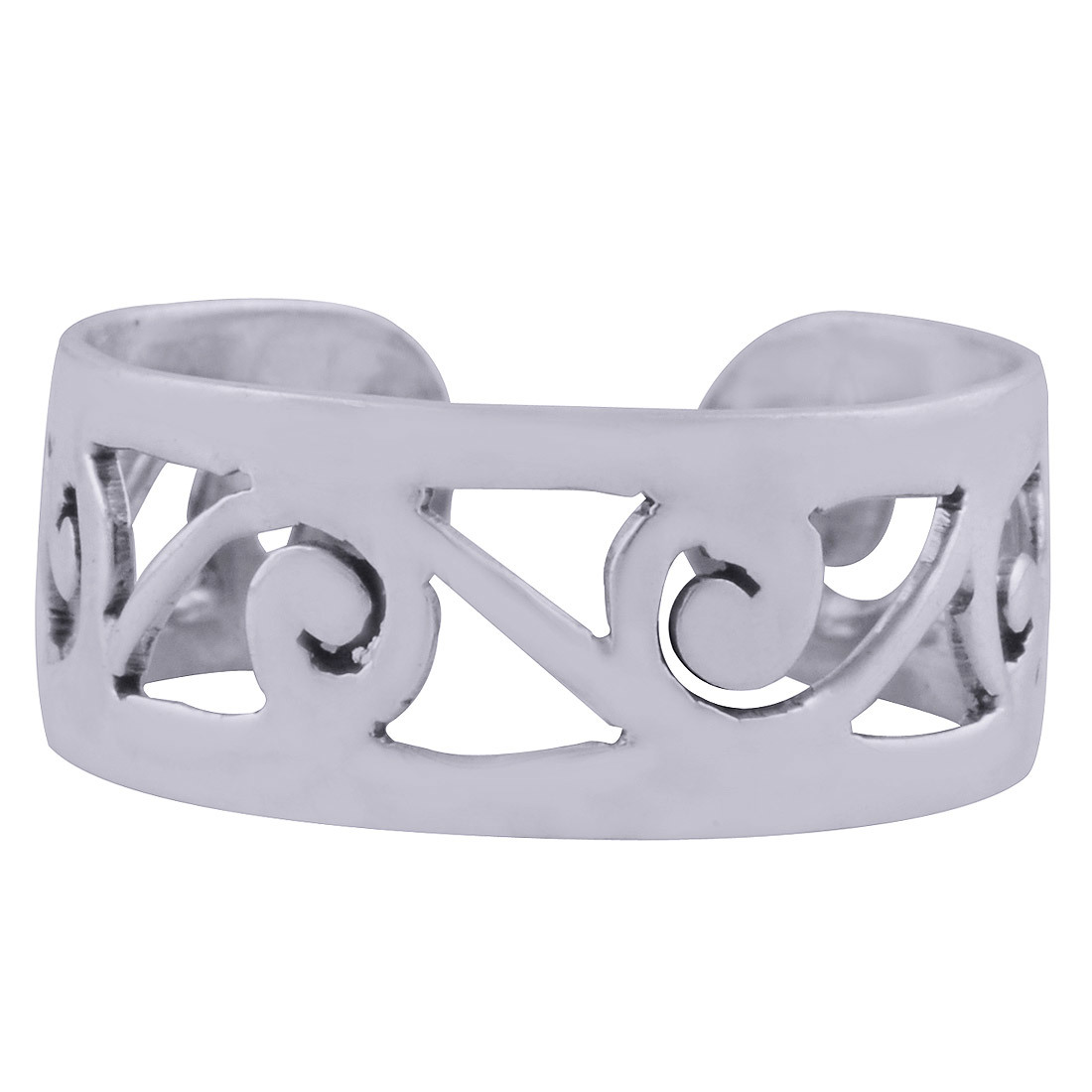PLAIN JALI CUT 925 STERLING SOLID SILVER HANDMADE TOE RING