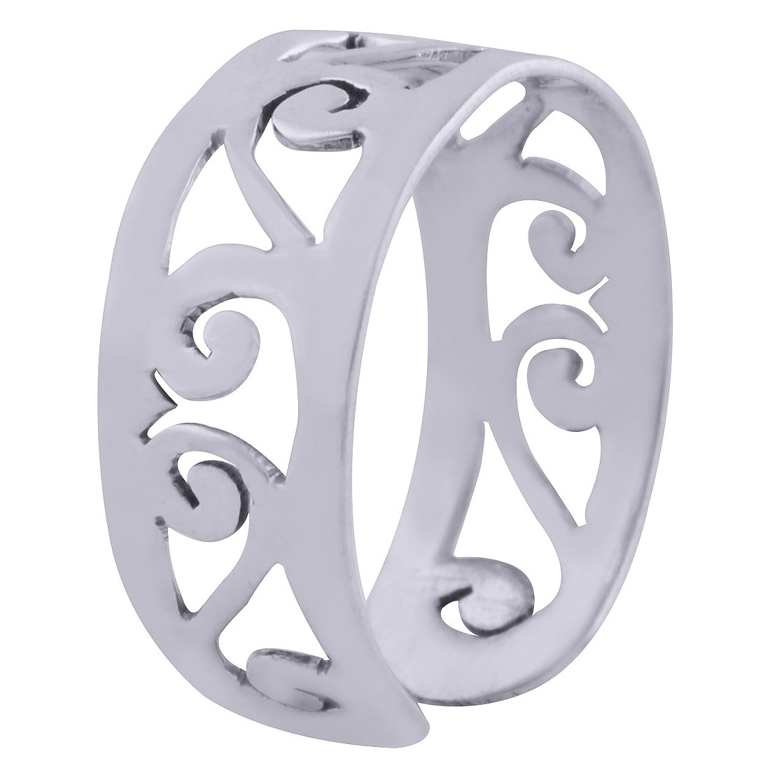 PLAIN JALI CUT 925 STERLING SOLID SILVER HANDMADE TOE RING