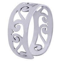 PLAIN JALI CUT 925 STERLING SOLID SILVER HANDMADE TOE RING