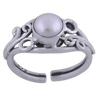 AMETHYST NATURAL GEMSTONE 925 STERLING SOLID SILVER ROUND CABOCHON HANDMADE TOE RING