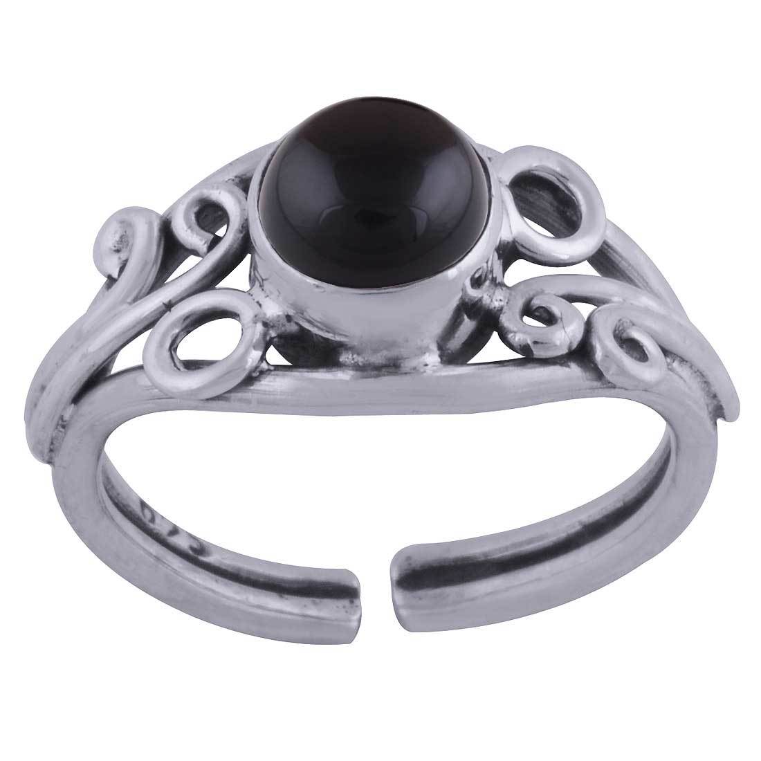 AMETHYST NATURAL GEMSTONE 925 STERLING SOLID SILVER ROUND CABOCHON HANDMADE TOE RING