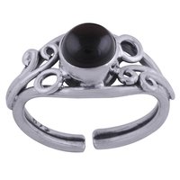 AMETHYST NATURAL GEMSTONE 925 STERLING SOLID SILVER ROUND CABOCHON HANDMADE TOE RING
