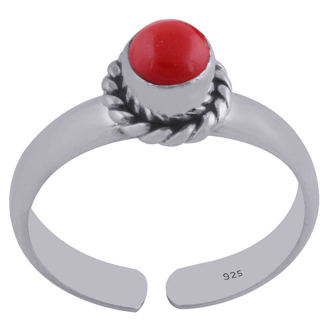 RAINBOW NATURAL GEMSTONE 925 STERLING SOLID SILVER ROUND CABOCHON HANDMADE TOE RING
