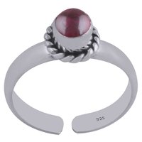 RAINBOW NATURAL GEMSTONE 925 STERLING SOLID SILVER ROUND CABOCHON HANDMADE TOE RING