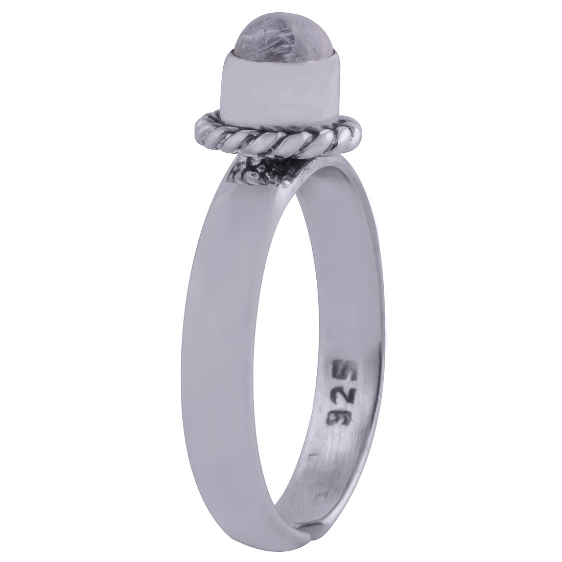 RAINBOW NATURAL GEMSTONE 925 STERLING SOLID SILVER ROUND CABOCHON HANDMADE TOE RING