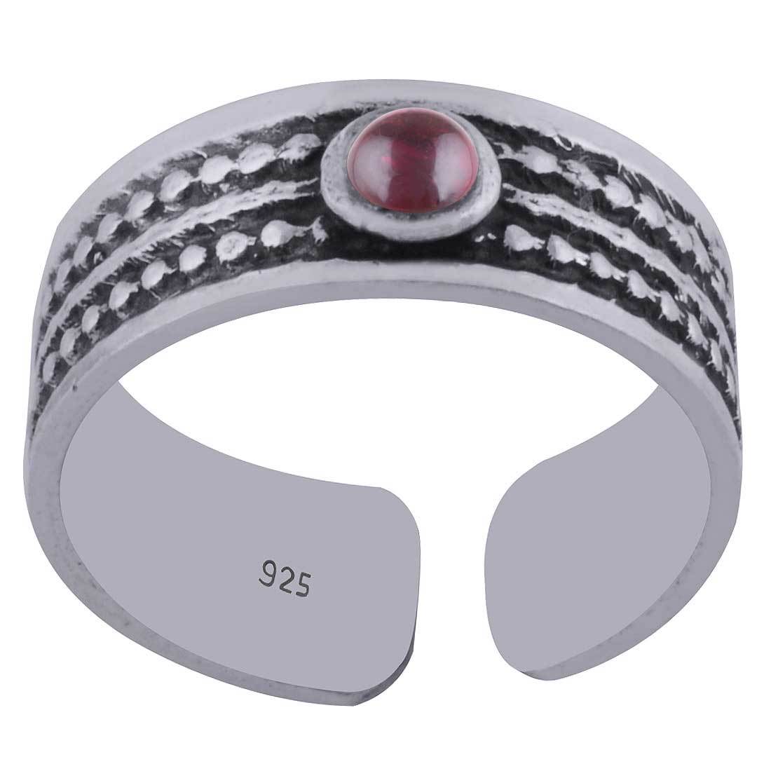 CORAL NATURAL GEMSTONE 925 STERLING SOLID SILVER ROUND CABOCHON HANDMADE TOE RING