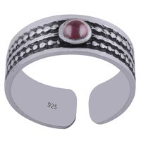 CORAL NATURAL GEMSTONE 925 STERLING SOLID SILVER ROUND CABOCHON HANDMADE TOE RING