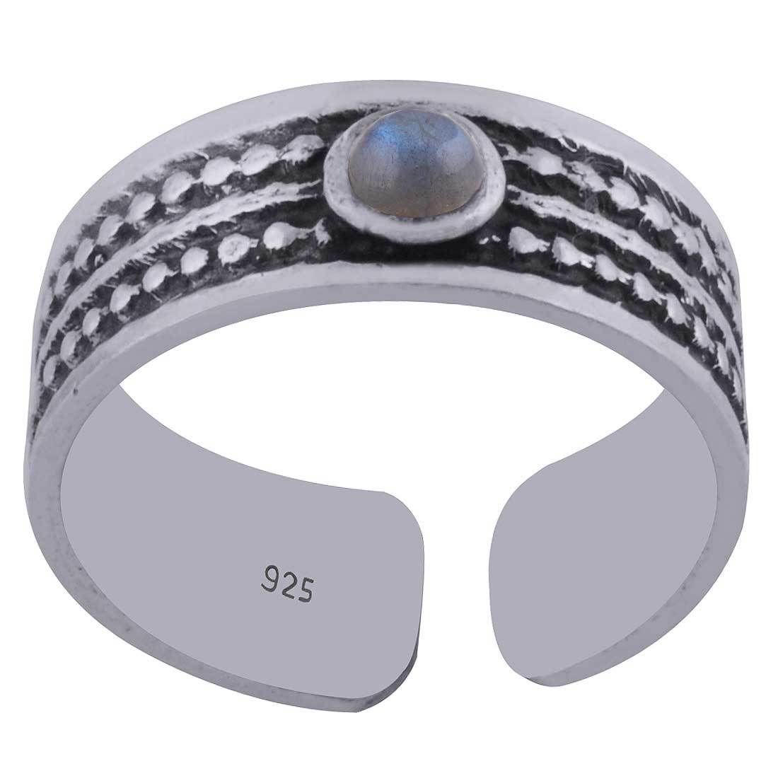 CORAL NATURAL GEMSTONE 925 STERLING SOLID SILVER ROUND CABOCHON HANDMADE TOE RING