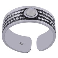 CORAL NATURAL GEMSTONE 925 STERLING SOLID SILVER ROUND CABOCHON HANDMADE TOE RING