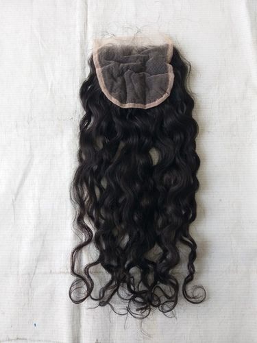 Natural Deep Curly Transparent Lace Closure 4X4 - Hair Grade: Remy Hair