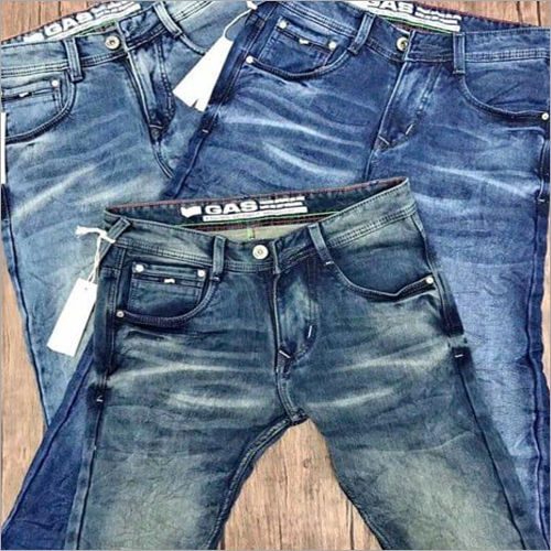 Blue Mens Fancy Pattern Denim Jeans