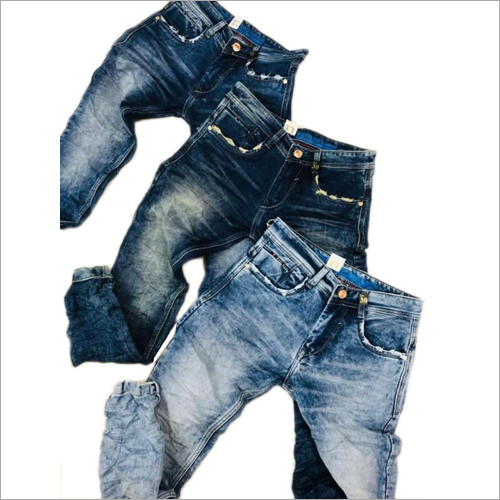 Available In Different Color Mens Designer Wrinkled Jeans