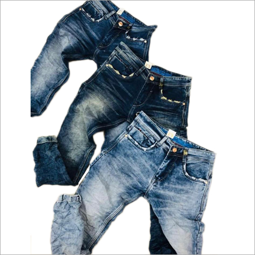 Mens Designer Wrinkled Jeans