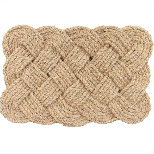 Oblong Type Coir Rope Mat - Eco-Friendly Coir, Light Brown & Dark Brown, Soft Texture Design | Ideal for Home Decoration & Textile