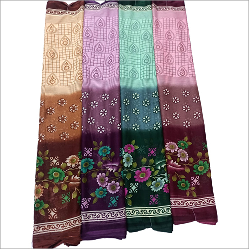 Ladies Renial Printed Chiffon Saree - Multicolor, 6 m Length with Blouse Piece | Casual Party Wear Style