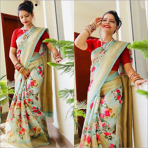 Ladies Soft Cotton Sarees - Cotton, 6 m Length (with Blouse Piece), Multicolor Printed Design | Casual Wear, Other Indian Style