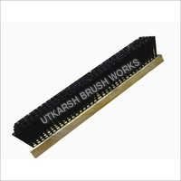 Wooden Push Broom - Natural Fiber Bristles, 2 Long Handle, Rectangular Flat Shape, Black & Green Bristle Color | Ideal For Large Area Cleaning, Versatile Use