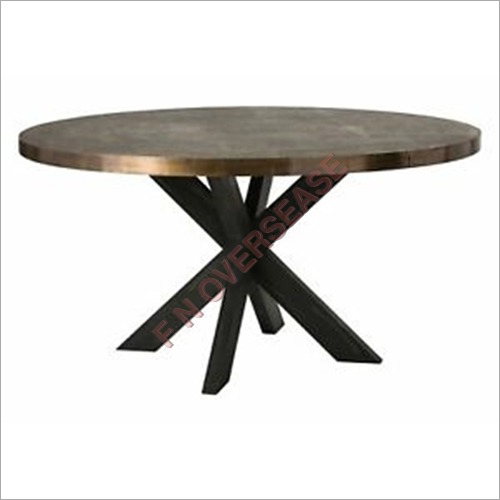 60 Inch Round Dining Table With Grey Antique Brass Silver Finish Dimension(L*W*H): 762X914X914 Millimeter (Mm)