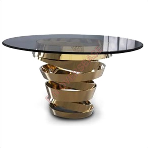 Cast Aluminium Center Table With Gold Finish