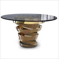 Cast Aluminium Center Table With Gold Finish