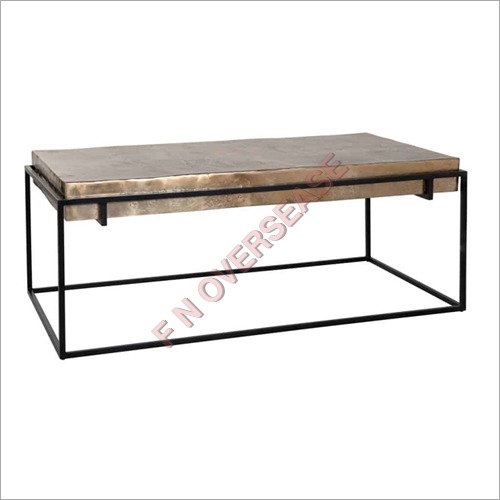 Cast Aluminum And Iron Table With Brass Finish