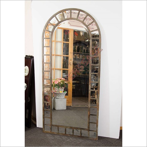 Iron Frame With Vintage  Brass Finish Mirror