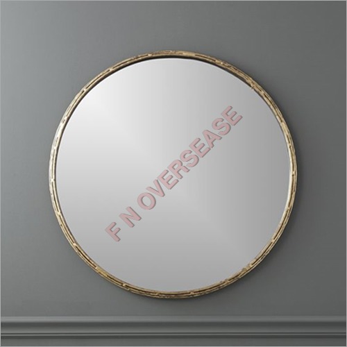 Round Aluminium Frame With Brass Finish Mirror