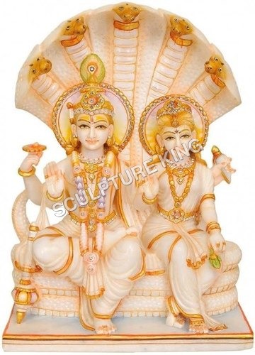 White Marble Laxmi Narayan Statue