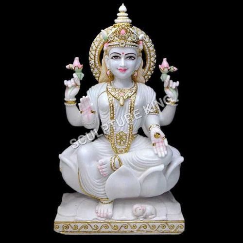 Sculpture White Marble Laxmi Maa Statue