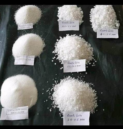 supper white different size crushed granular quartz chips and sand for industrial use