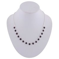 Garnet Natural Gemstone 925 Sterling Solid Silver Round Cabochon Stone Handmade Necklace Gender: Children
