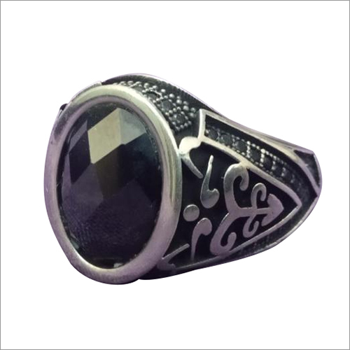 Turkish Black Silver Ring With Natural Black Onyx
