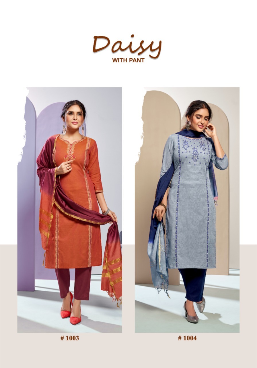 Long Cotton Kurti With Embroidery