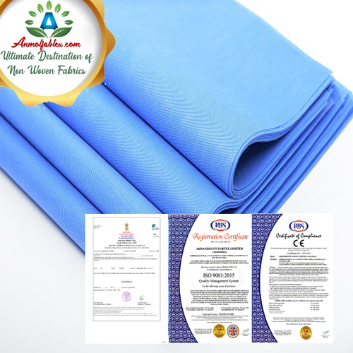 BREATHABLE ANTIBACTERIAL BLUE COLOR SMS NON WOVEN FABRIC FOR FACE MASK