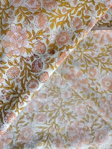 Floral Hand Block Print Fabric