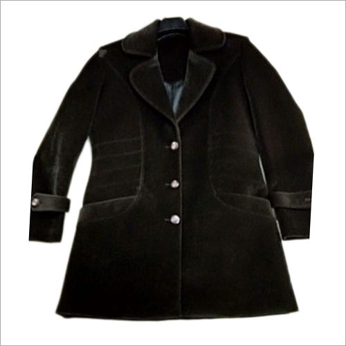 Washable Ladies Dark Green Velvet Coat