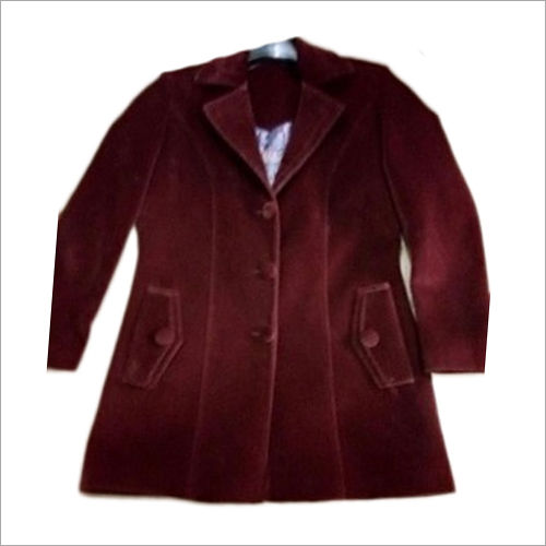 Ladies Maroon Velvet Coat