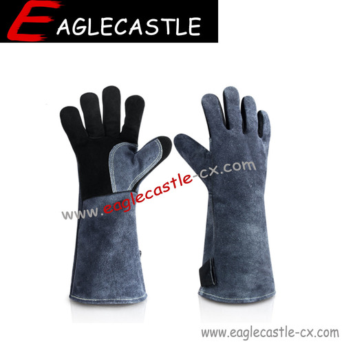 Gray Leather Working Gloves