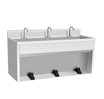 Sliver Stainless Steel Foot Pedal Operated Hand Wash Sinks