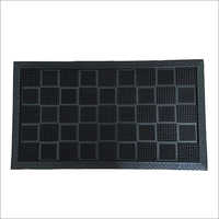 Rubber Pin Mat - Rubber, 40x70 Cm, Black, 16 Mm Thickness | Hand Washable, Machine Washable, Quick Drying, Rectangular Shape