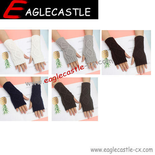 Fashion women crochet pattern knitted texting gloves lady wholesale
