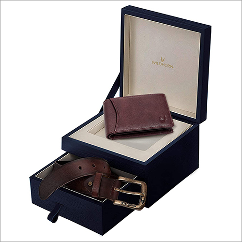 Mens Bombay Brown Leather Wallet and Belt Combo Gift Pack