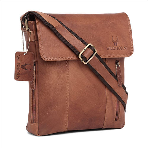 Mens Tan Leather Bag