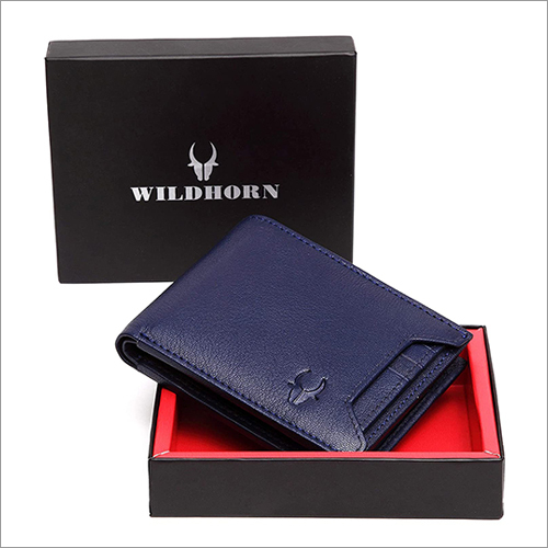 Mens Blue Leather Wallet