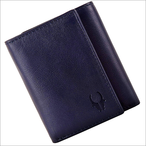 Mens Blue Trifold Leather Wallet By AFIFA INTERNATIONAL