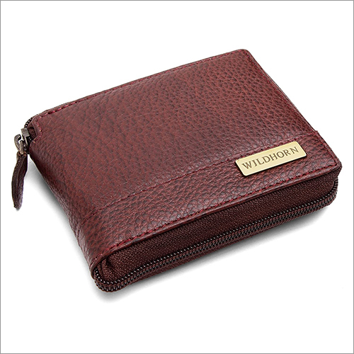 Leather Wallet with Zipper