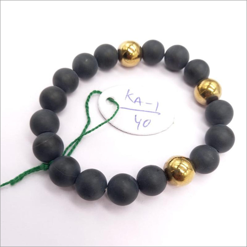 Matte Black Onyx With Golden Hematite Bracelet