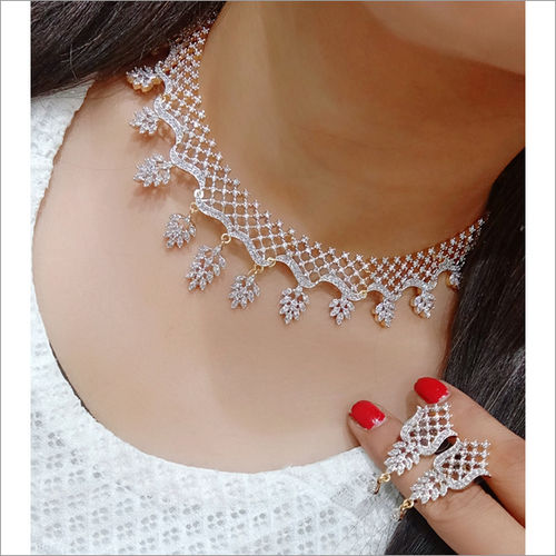 Imitation diamond deals necklace set