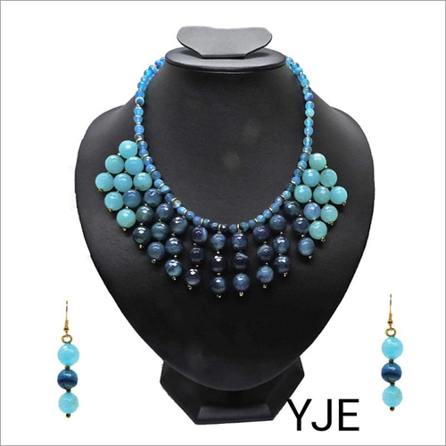 Blue Agate Necklace Set